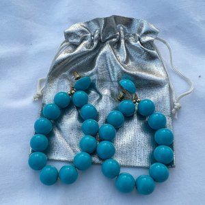 Ocean Blue Hoop Earrings